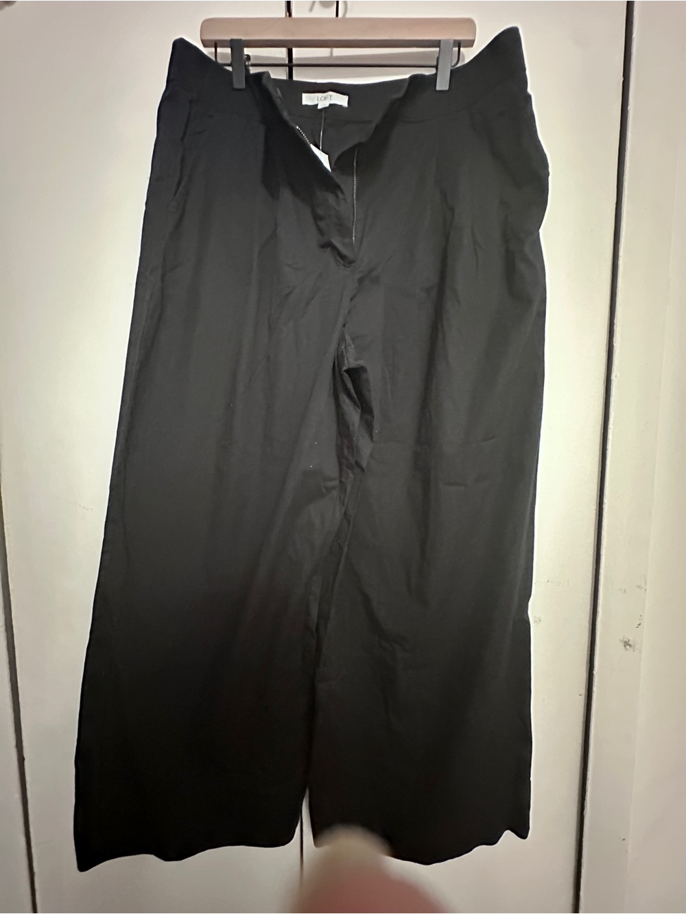 LOFT Black Wide-Leg Chinos